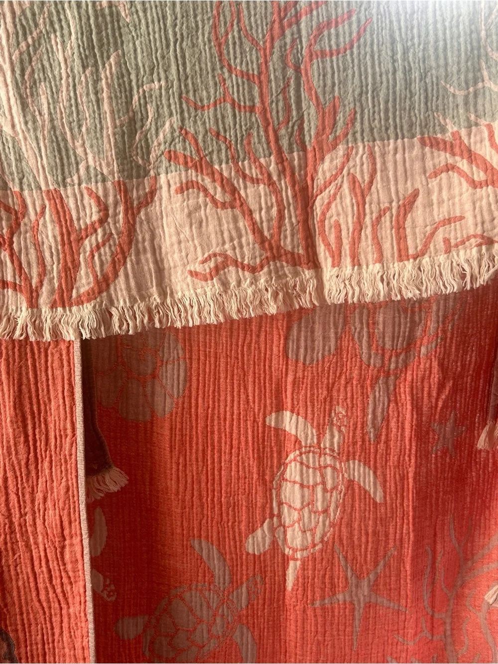Coral Sea Turtle Beach Towel 2 Side FLiPSiDE Woven Luxury Cotton NEW
